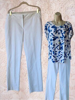 Chico's White Slacks Size 2 Classic Contemporary Trousers Office Preppy